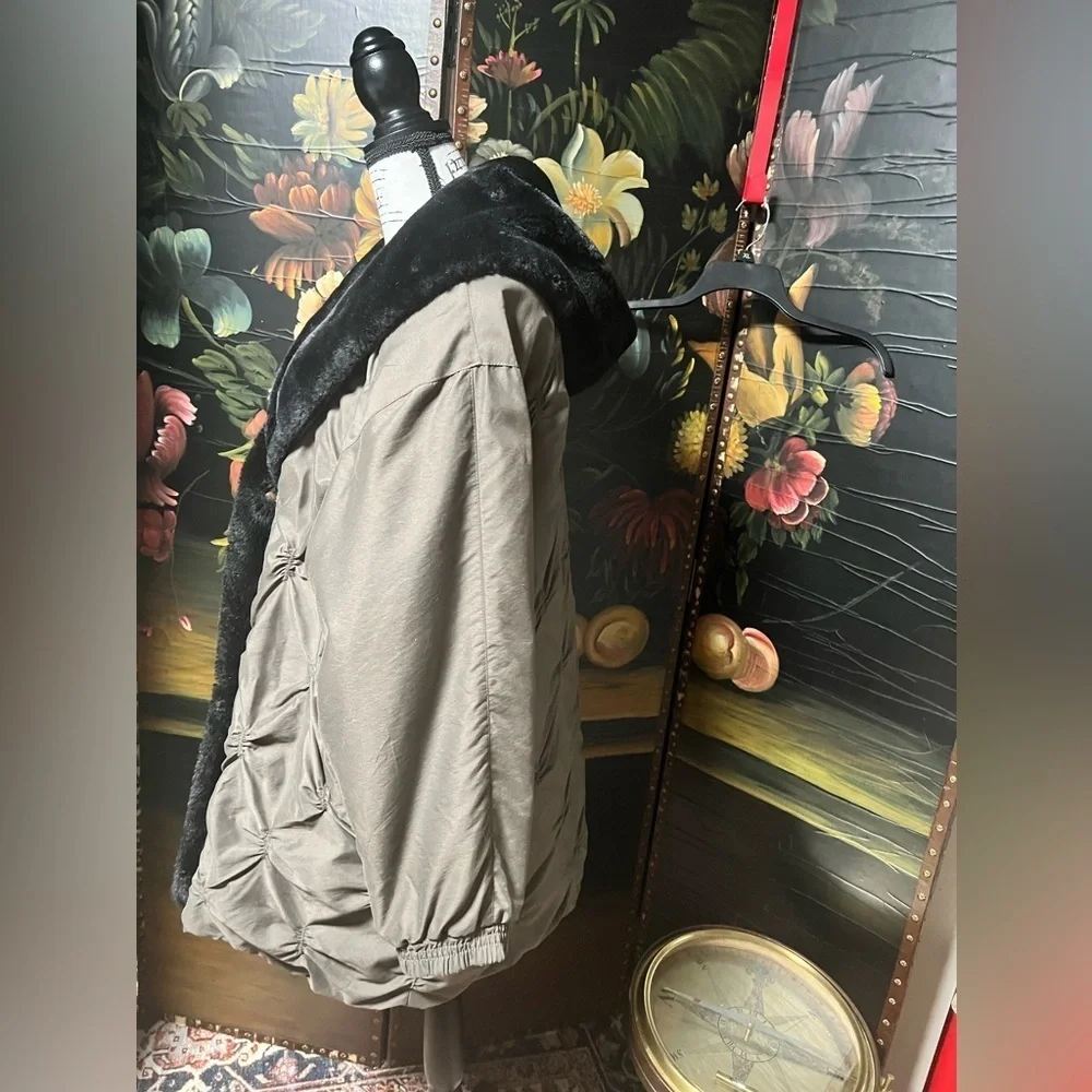UTEX Vintage Down Filled Parka Puffer Coat taupe color